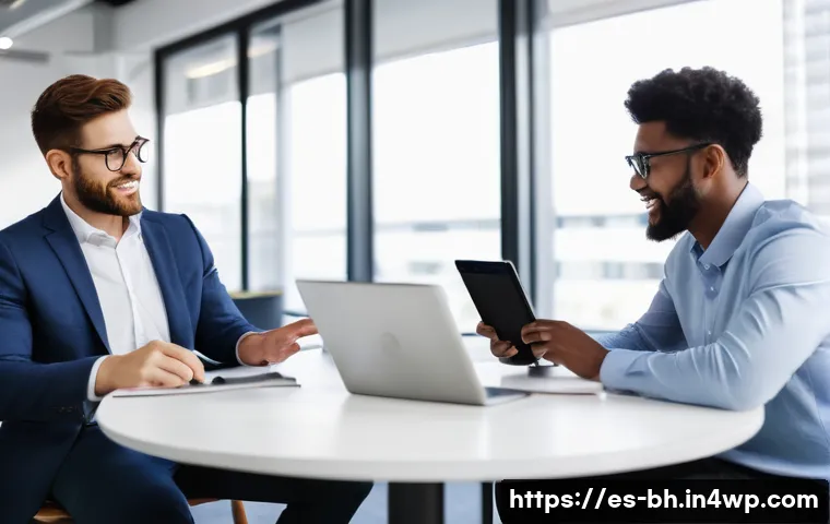 실무 경험 부족 문제 해결을 위한 상담 프로그램 - A professional mentorship session in a modern office setting, featuring a confident mentor and a you...